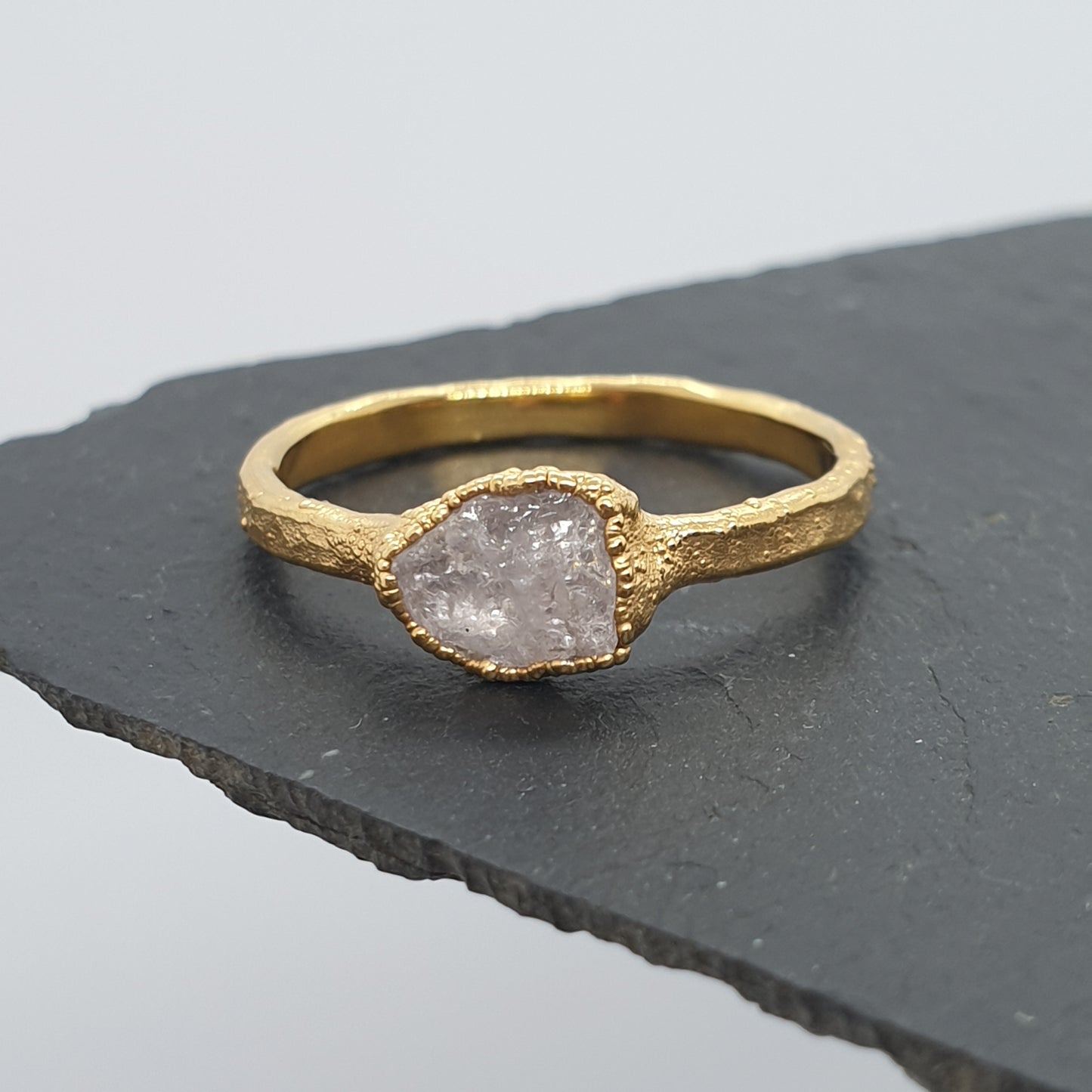 natural morganite gold ring