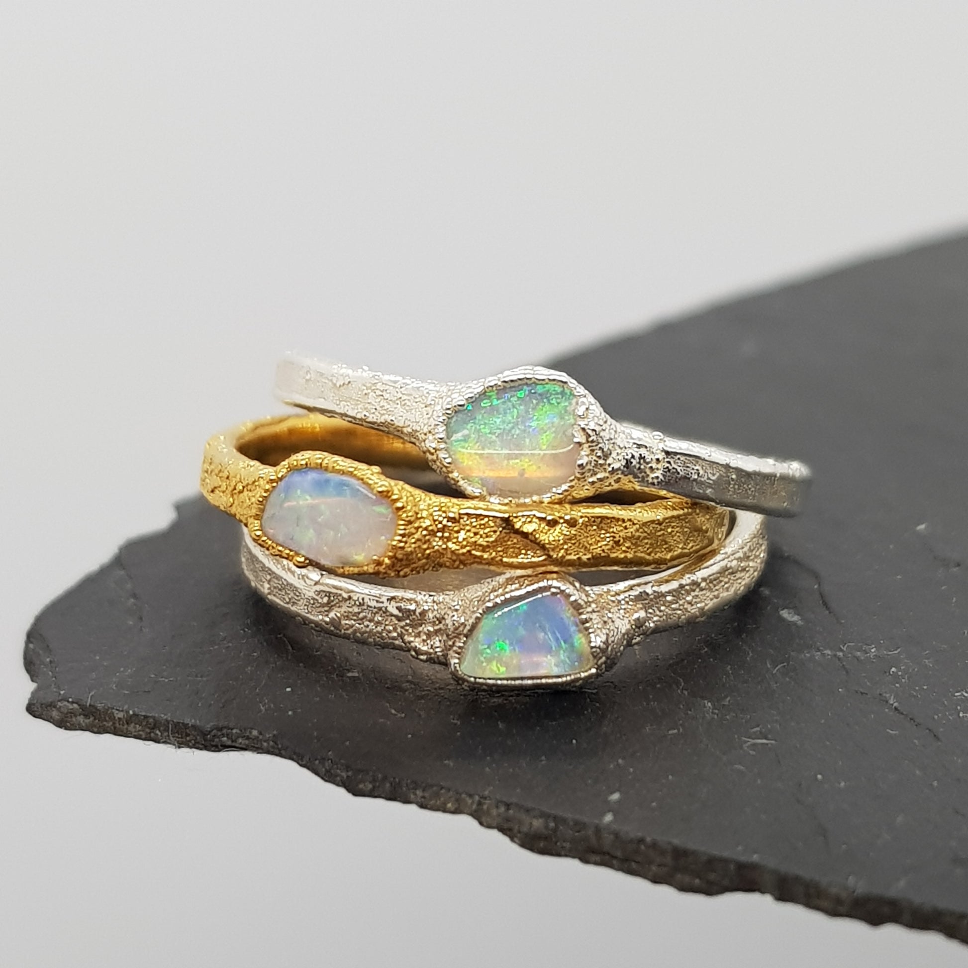 Raw Opal Silver Ring Jo Cooper Jewellery - Main Image