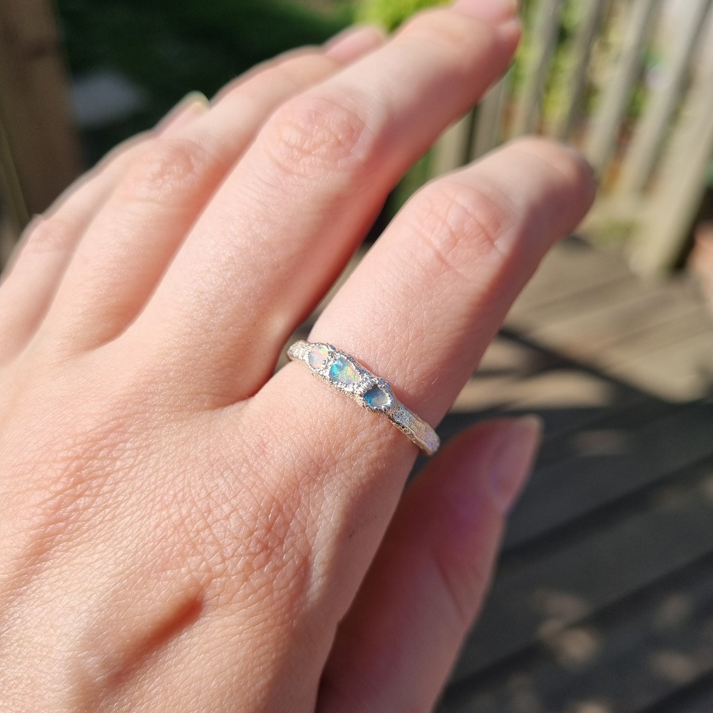 Triple Raw Opal Ring