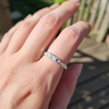 Triple Raw Opal Ring