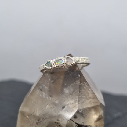Triple Raw Opal Ring