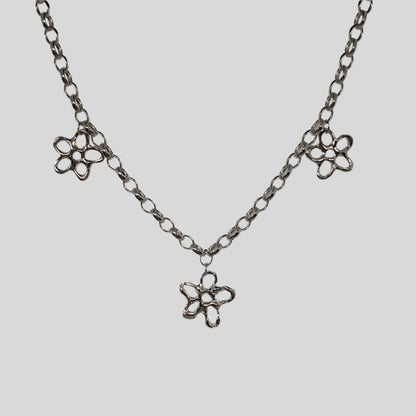 Triple Molten Flower Necklace