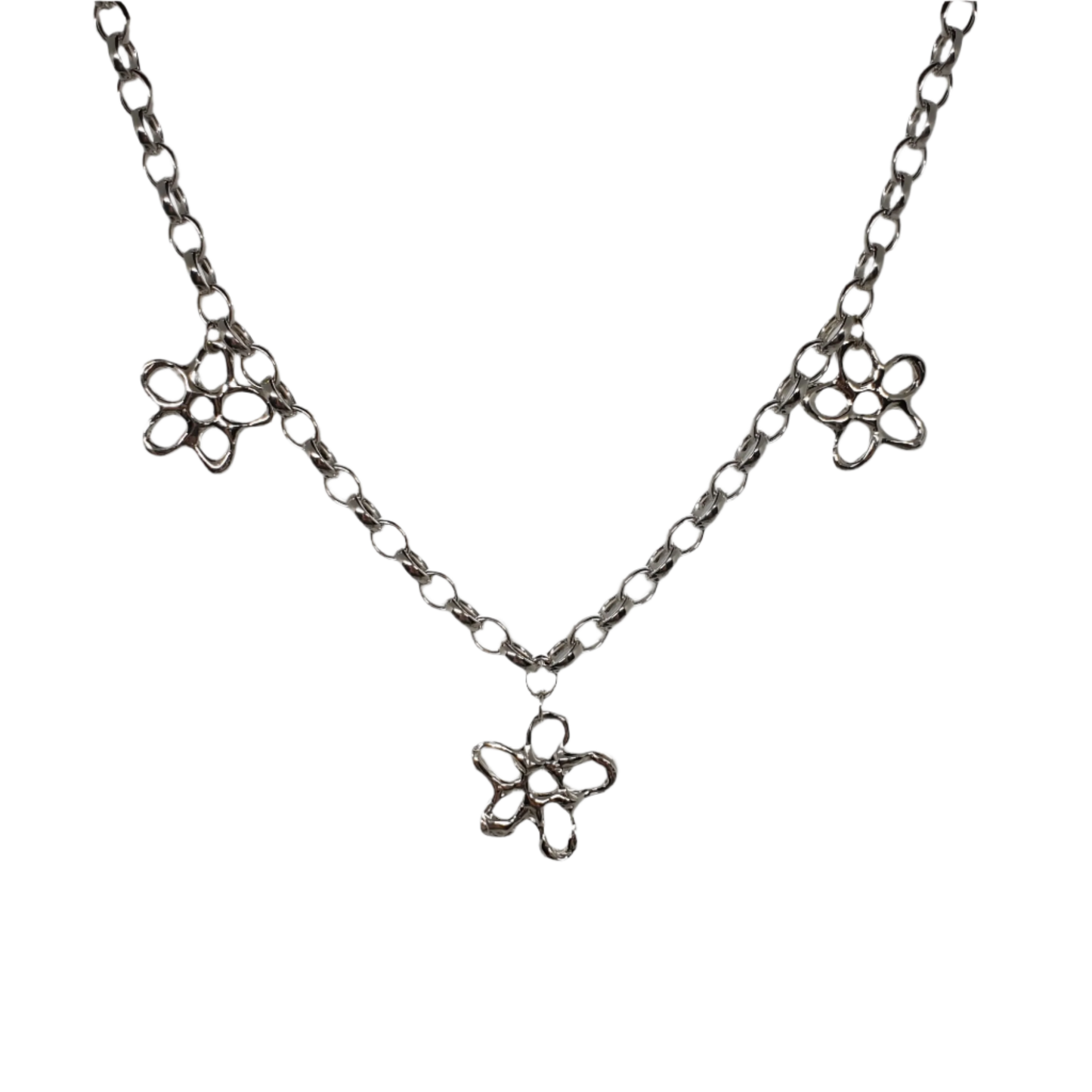 Triple Molten Flower Necklace