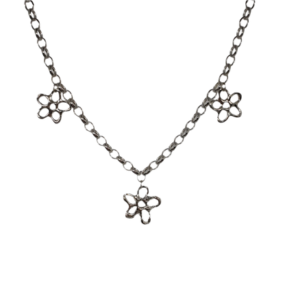 Triple Molten Flower Necklace