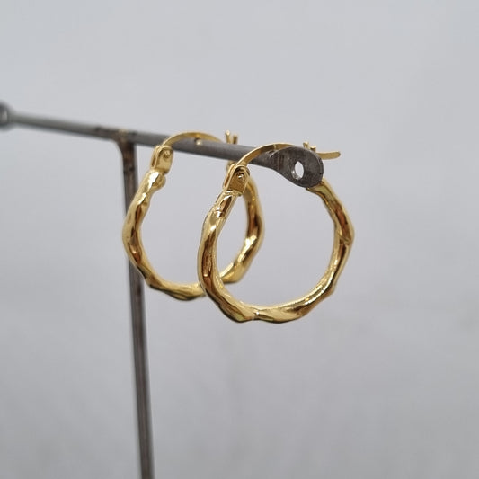 Small Molten Hoop Latch Earrings