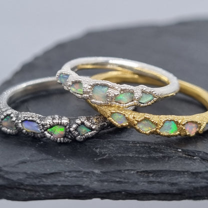 Multi Raw Opal Ring