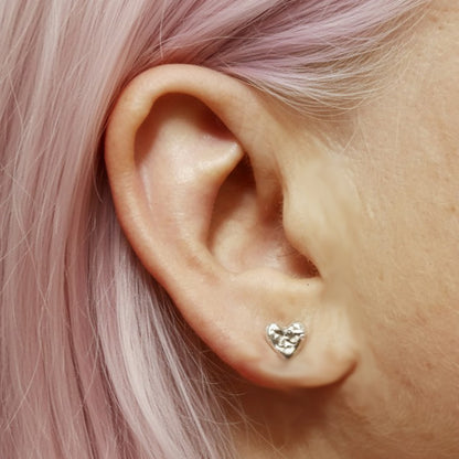 Tiny Heart Stud Earrings