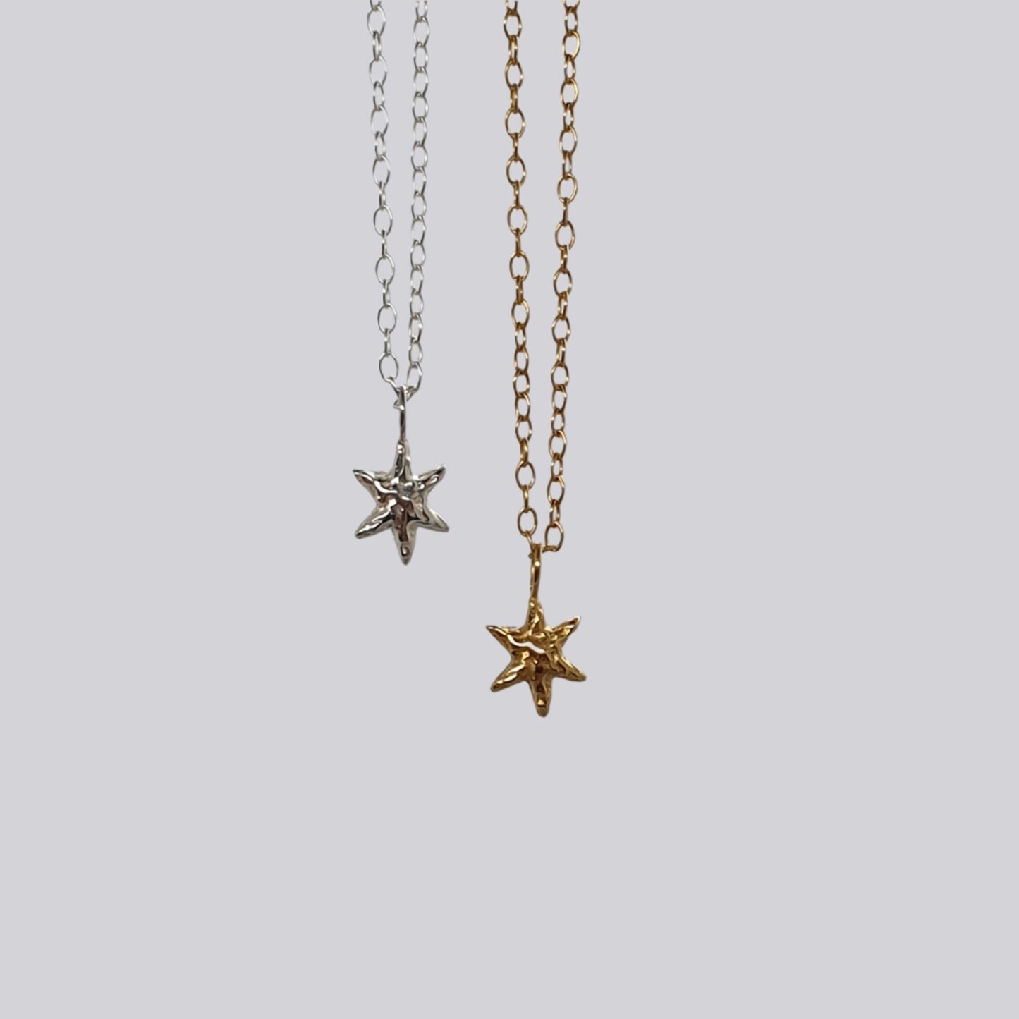 little star sterling silver and gold plated necklace