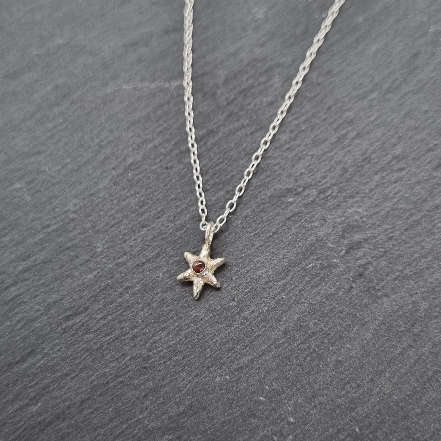 Tiny Molten Star Pink Tourmaline Necklace