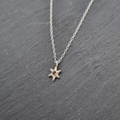 Tiny Molten Star Pink Tourmaline Necklace