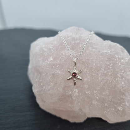 Tiny Molten Star Pink Tourmaline Necklace