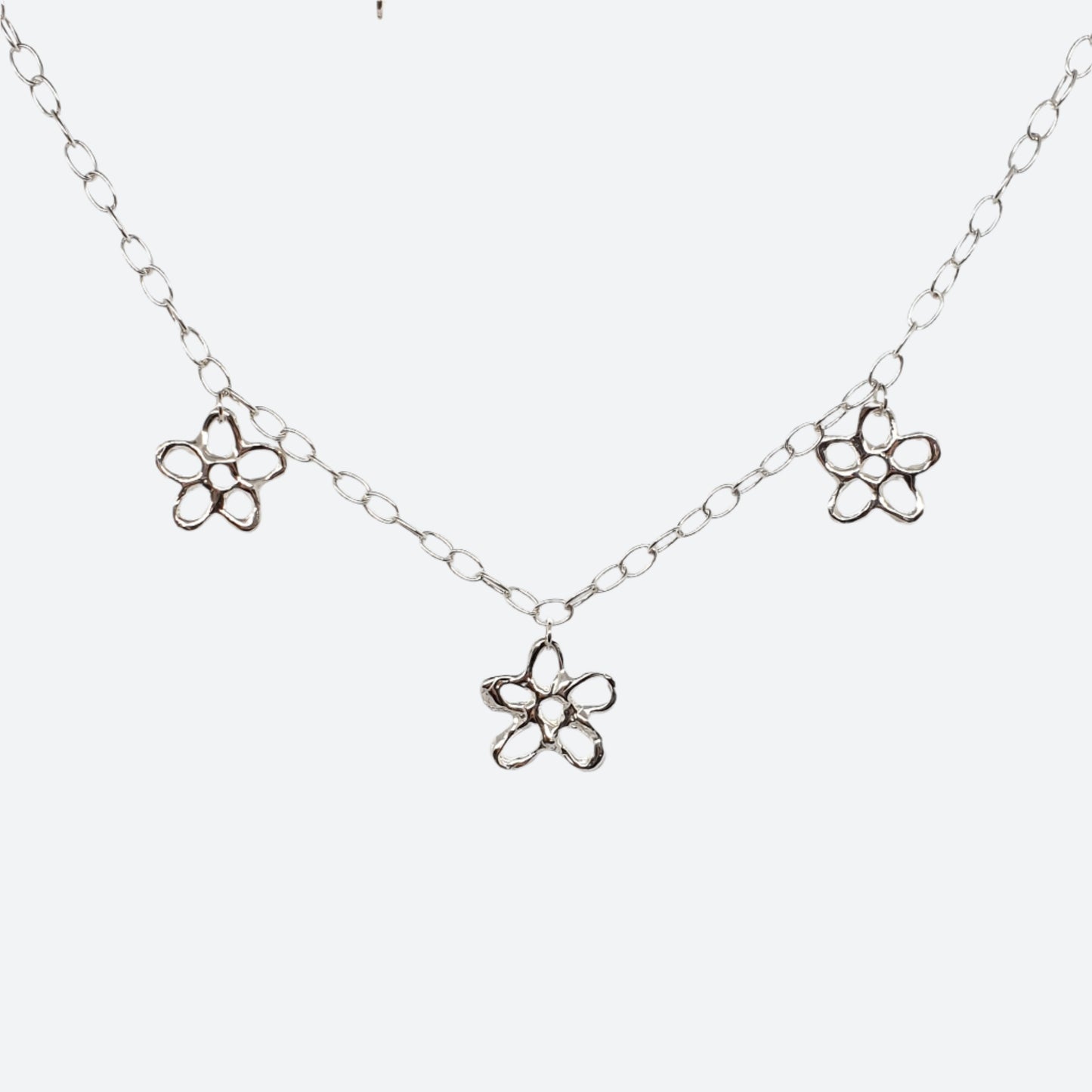 Triple Molten Flower Necklace