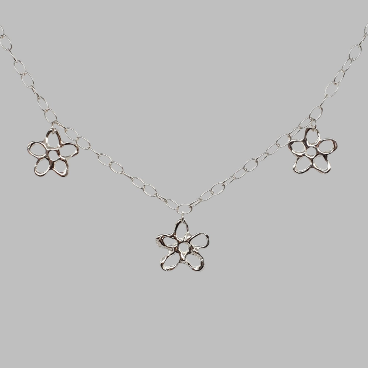 Triple Molten Flower Necklace