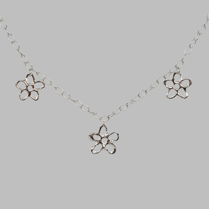 Triple Molten Flower Necklace