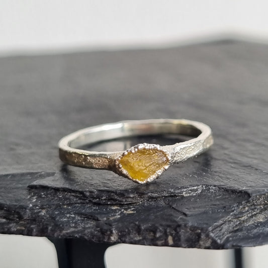 Raw Yellow Sapphire Ring