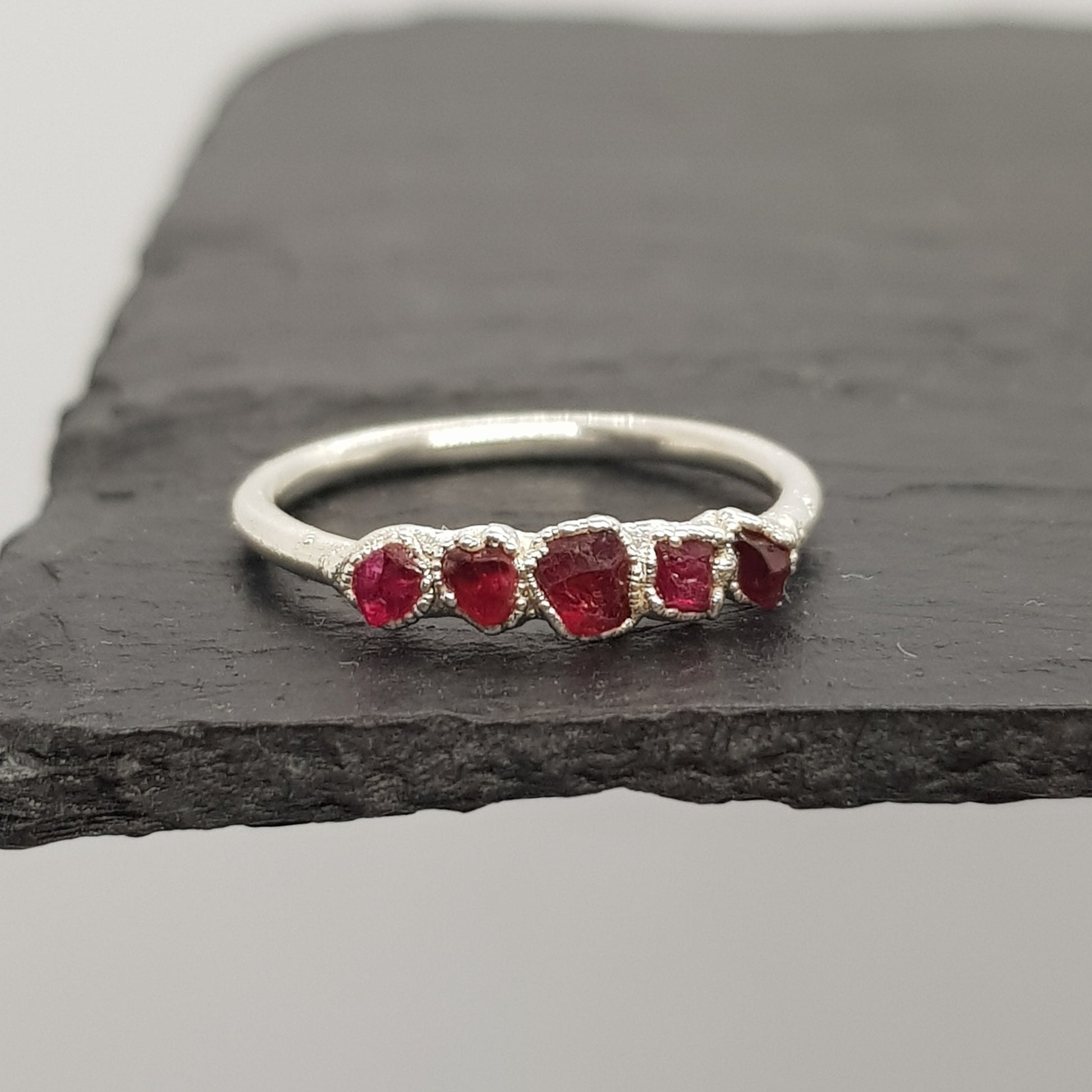 raw red spinel ring 