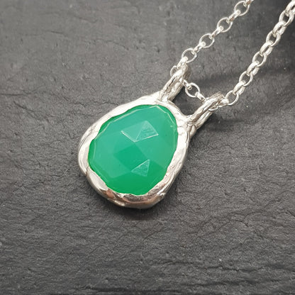 Rose Cut Chrysoprase Necklace