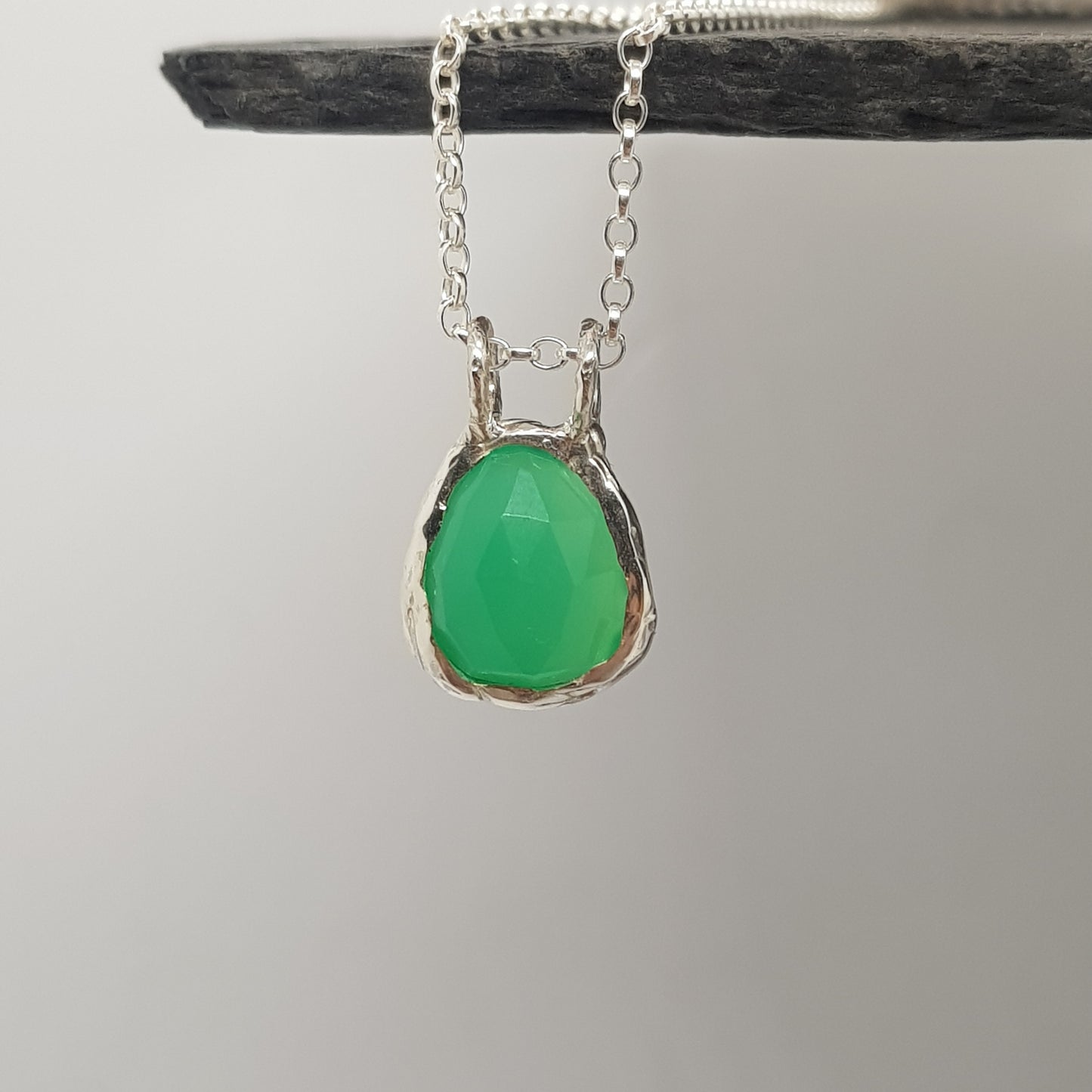 Rose Cut Chrysoprase Necklace