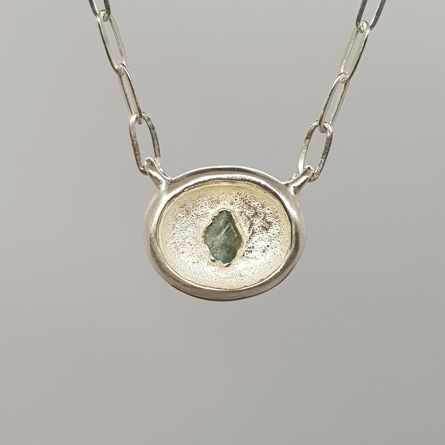 raw apatite silver necklace from the crevice collection