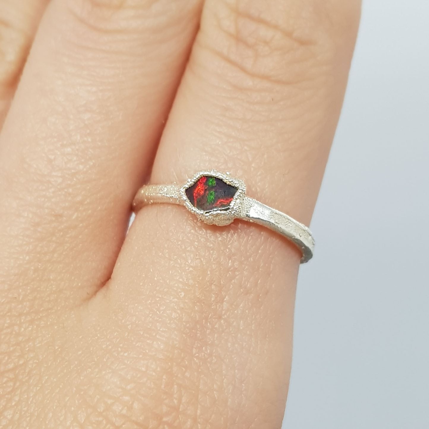 Raw Black Opal Ring