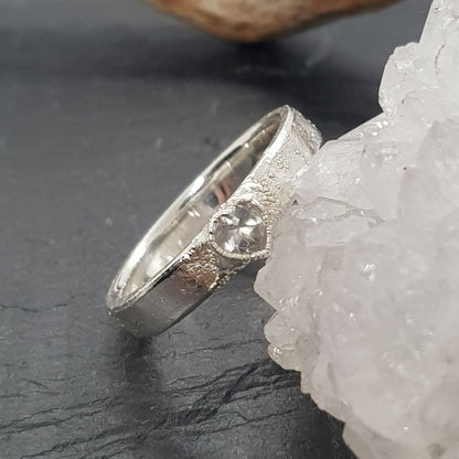 moonstone heart silver ring