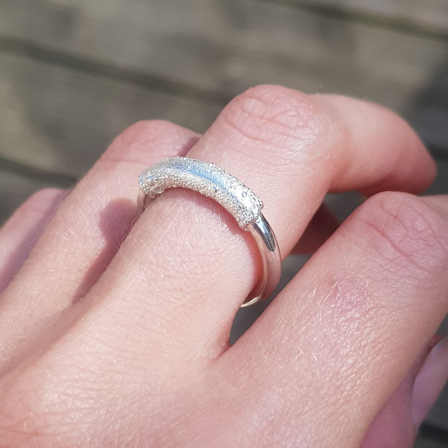 rustic silver chunky ring