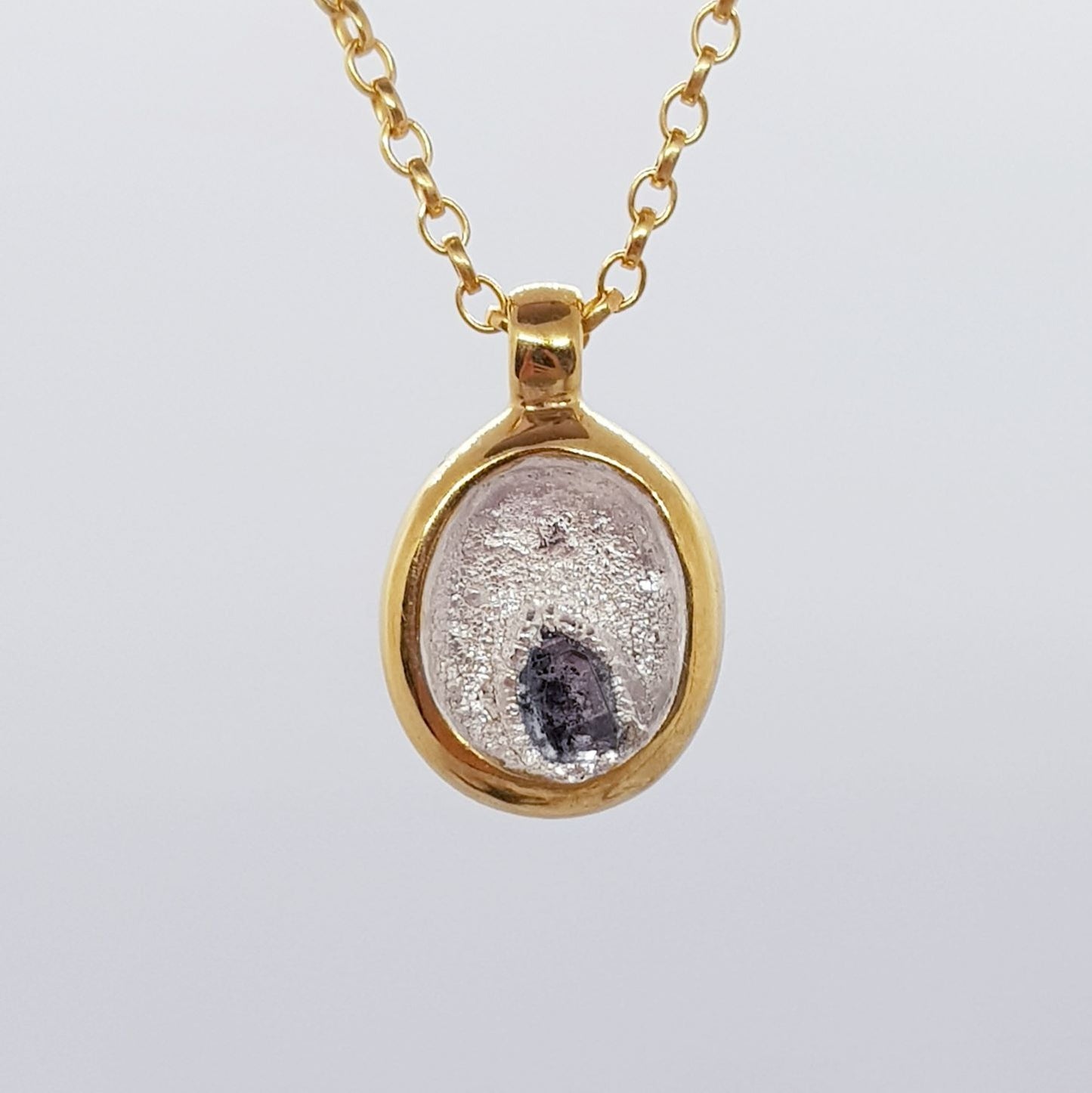 herkimer diamond silver and gold necklace