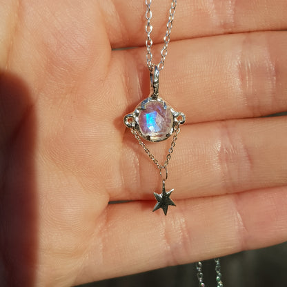 rose cut moonstone necklace