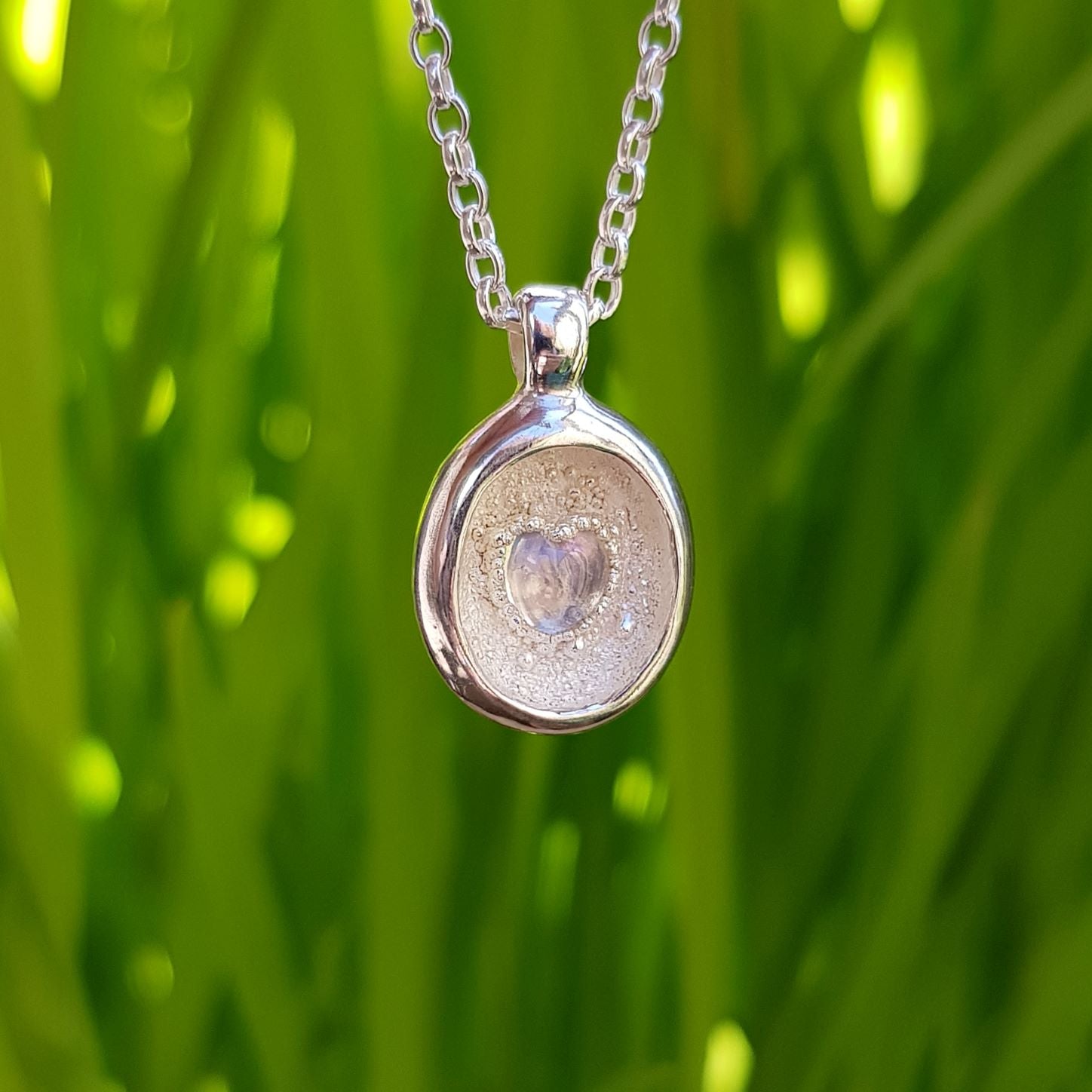 moonstone heart crevice necklace