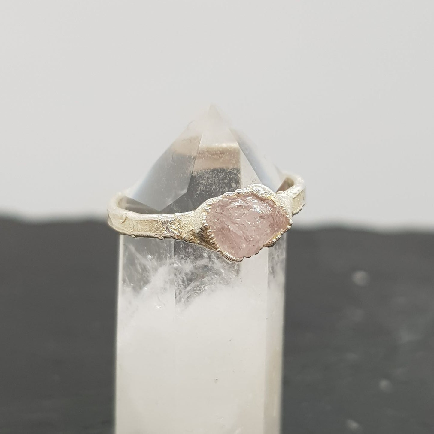 sterling silver morganite ring