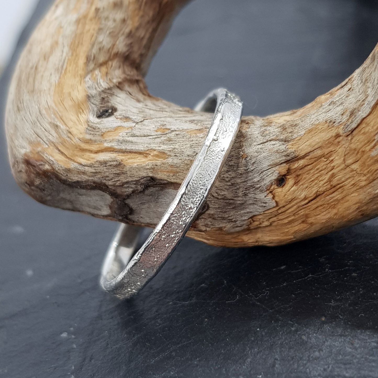 rustic raw silver ring perfect for alternative engagement or wedding ring